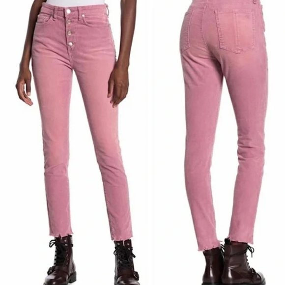 rag & bone Distressed Nina High Rise Ankle Skinny Raw Hem Corduroy Pants - Picture 7 of 7